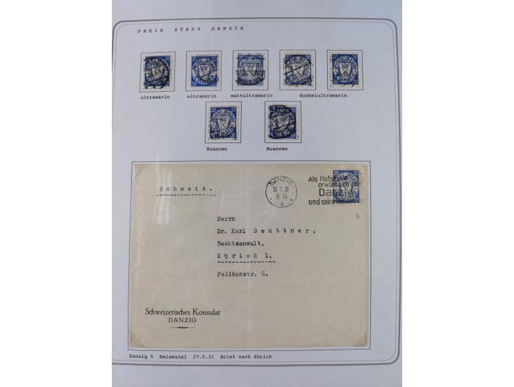 1920/39, reichhaltige gestempelte Sammlung, aufgelockert durch zahlreiche Briefe, Karten und Paketkarten, in den Hauptnummern