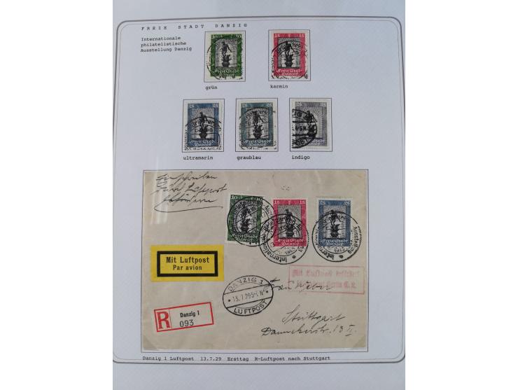 1920/39, reichhaltige gestempelte Sammlung, aufgelockert durch zahlreiche Briefe, Karten und Paketkarten, in den Hauptnummern