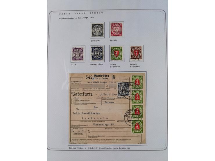 1920/39, reichhaltige gestempelte Sammlung, aufgelockert durch zahlreiche Briefe, Karten und Paketkarten, in den Hauptnummern