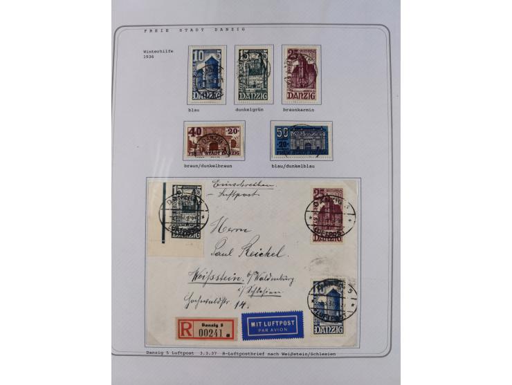 1920/39, reichhaltige gestempelte Sammlung, aufgelockert durch zahlreiche Briefe, Karten und Paketkarten, in den Hauptnummern