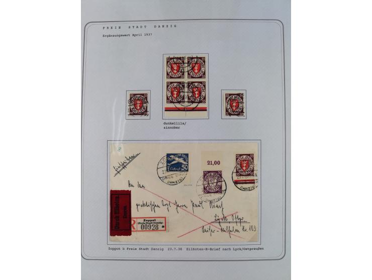 1920/39, reichhaltige gestempelte Sammlung, aufgelockert durch zahlreiche Briefe, Karten und Paketkarten, in den Hauptnummern