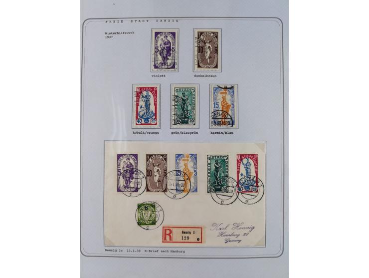 1920/39, reichhaltige gestempelte Sammlung, aufgelockert durch zahlreiche Briefe, Karten und Paketkarten, in den Hauptnummern