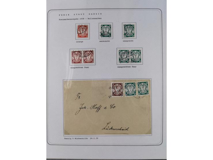 1920/39, reichhaltige gestempelte Sammlung, aufgelockert durch zahlreiche Briefe, Karten und Paketkarten, in den Hauptnummern