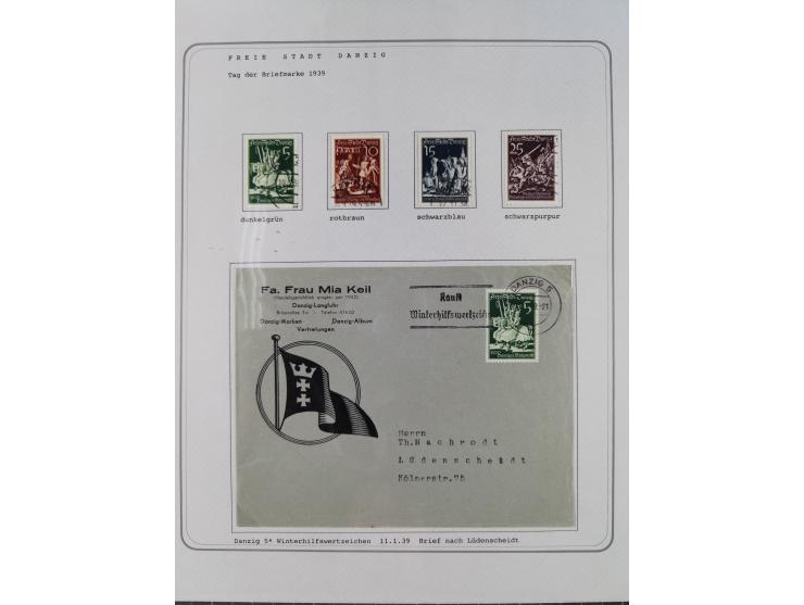 1920/39, reichhaltige gestempelte Sammlung, aufgelockert durch zahlreiche Briefe, Karten und Paketkarten, in den Hauptnummern