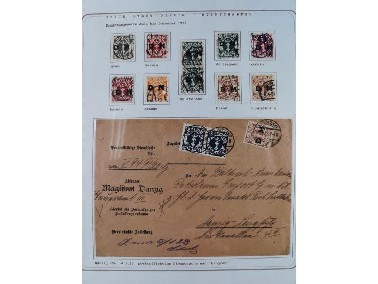 1920/39, reichhaltige gestempelte Sammlung, aufgelockert durch zahlreiche Briefe, Karten und Paketkarten, in den Hauptnummern