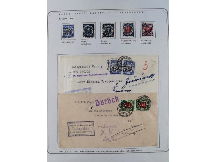 1920/39, reichhaltige gestempelte Sammlung, aufgelockert durch zahlreiche Briefe, Karten und Paketkarten, in den Hauptnummern