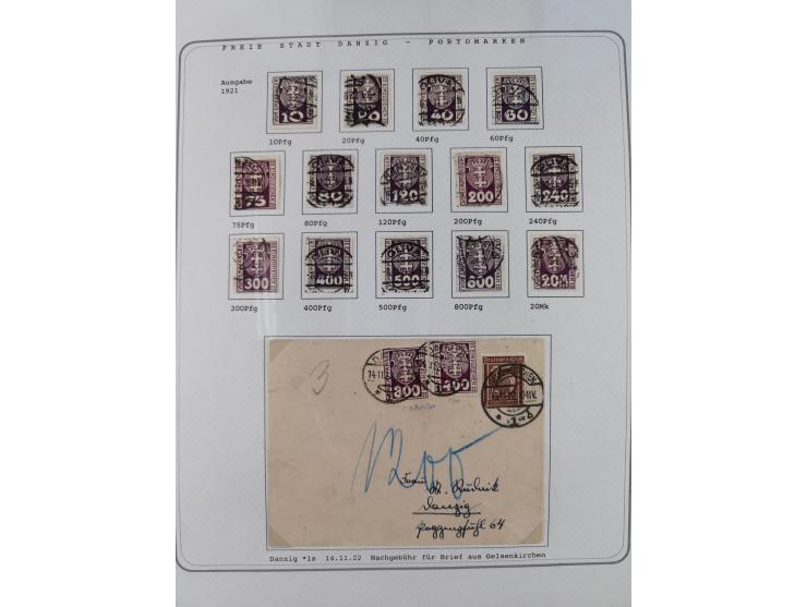 1920/39, reichhaltige gestempelte Sammlung, aufgelockert durch zahlreiche Briefe, Karten und Paketkarten, in den Hauptnummern