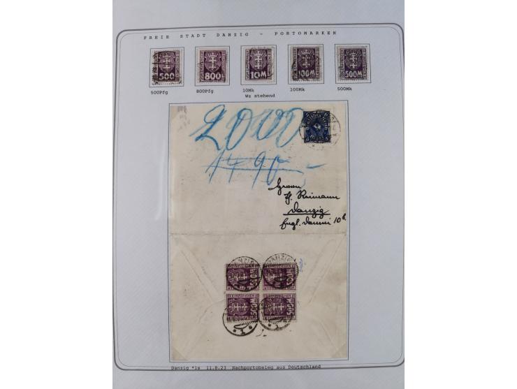 1920/39, reichhaltige gestempelte Sammlung, aufgelockert durch zahlreiche Briefe, Karten und Paketkarten, in den Hauptnummern