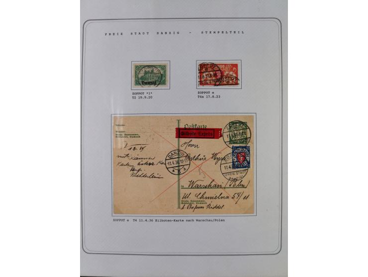 1920/39, reichhaltige gestempelte Sammlung, aufgelockert durch zahlreiche Briefe, Karten und Paketkarten, in den Hauptnummern
