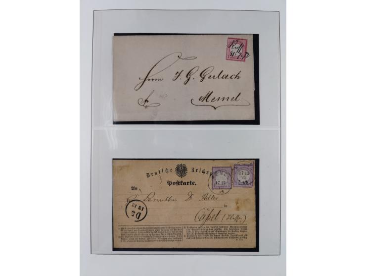 1840/1940 (ca.), reichhaltige gestempelte 3-bändige Sammlung mit Vor- und Nachläufern sowie kleiner Stempelsammlung, vielfach