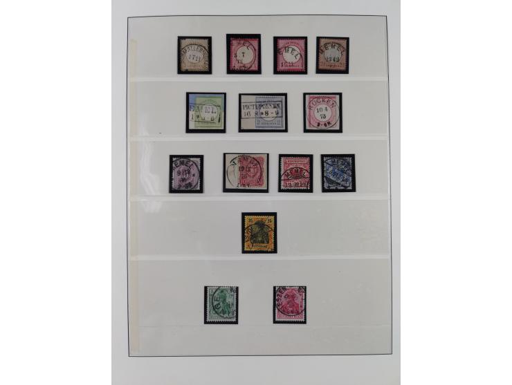 1840/1940 (ca.), reichhaltige gestempelte 3-bändige Sammlung mit Vor- und Nachläufern sowie kleiner Stempelsammlung, vielfach