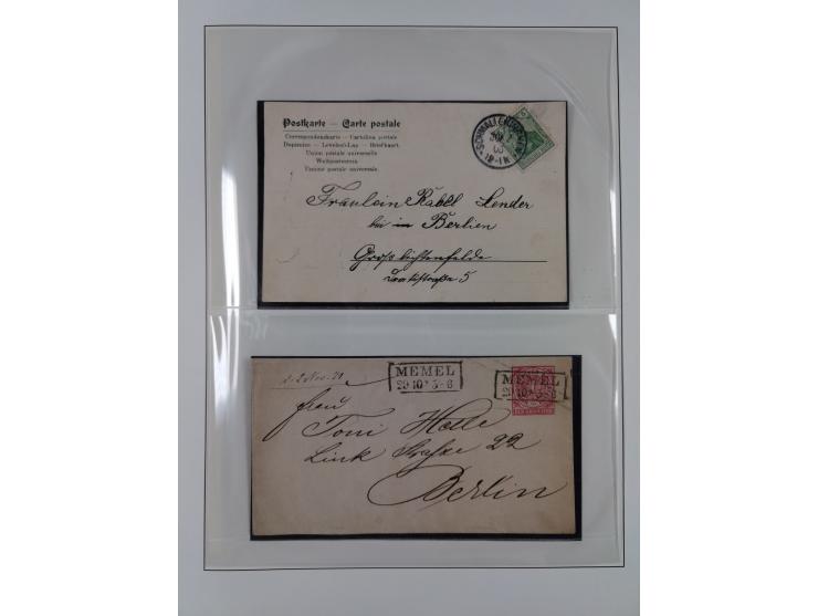 1840/1940 (ca.), reichhaltige gestempelte 3-bändige Sammlung mit Vor- und Nachläufern sowie kleiner Stempelsammlung, vielfach