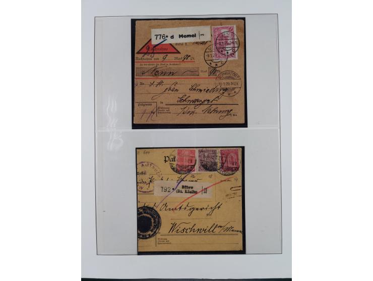 1840/1940 (ca.), reichhaltige gestempelte 3-bändige Sammlung mit Vor- und Nachläufern sowie kleiner Stempelsammlung, vielfach
