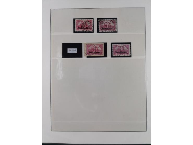 1840/1940 (ca.), reichhaltige gestempelte 3-bändige Sammlung mit Vor- und Nachläufern sowie kleiner Stempelsammlung, vielfach