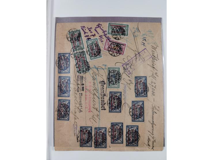 1840/1940 (ca.), reichhaltige gestempelte 3-bändige Sammlung mit Vor- und Nachläufern sowie kleiner Stempelsammlung, vielfach