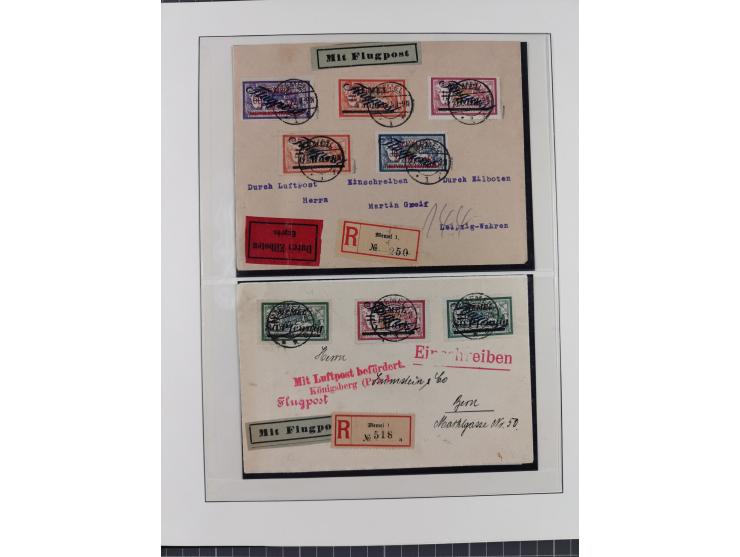 1840/1940 (ca.), reichhaltige gestempelte 3-bändige Sammlung mit Vor- und Nachläufern sowie kleiner Stempelsammlung, vielfach