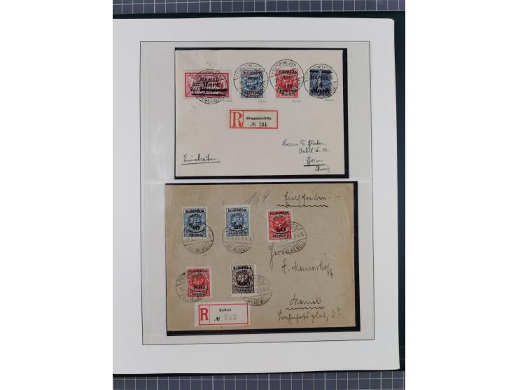 1840/1940 (ca.), reichhaltige gestempelte 3-bändige Sammlung mit Vor- und Nachläufern sowie kleiner Stempelsammlung, vielfach