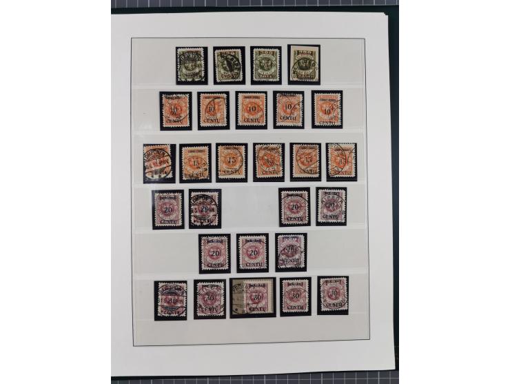 1840/1940 (ca.), reichhaltige gestempelte 3-bändige Sammlung mit Vor- und Nachläufern sowie kleiner Stempelsammlung, vielfach