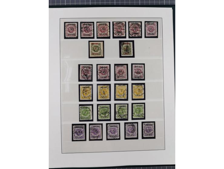 1840/1940 (ca.), reichhaltige gestempelte 3-bändige Sammlung mit Vor- und Nachläufern sowie kleiner Stempelsammlung, vielfach