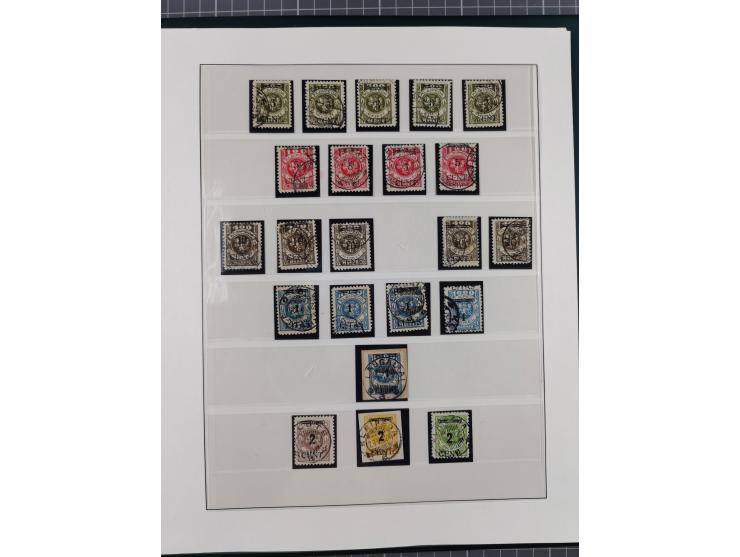 1840/1940 (ca.), reichhaltige gestempelte 3-bändige Sammlung mit Vor- und Nachläufern sowie kleiner Stempelsammlung, vielfach