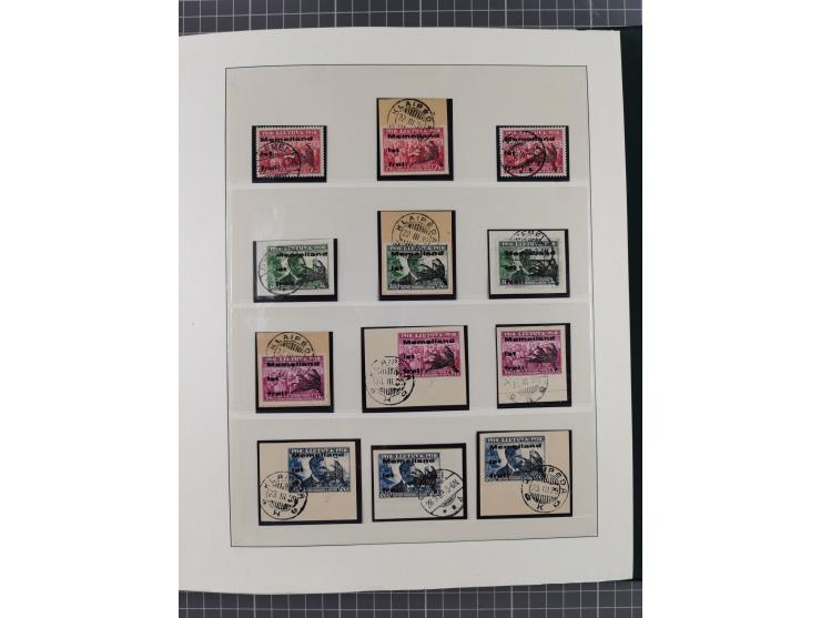 1840/1940 (ca.), reichhaltige gestempelte 3-bändige Sammlung mit Vor- und Nachläufern sowie kleiner Stempelsammlung, vielfach