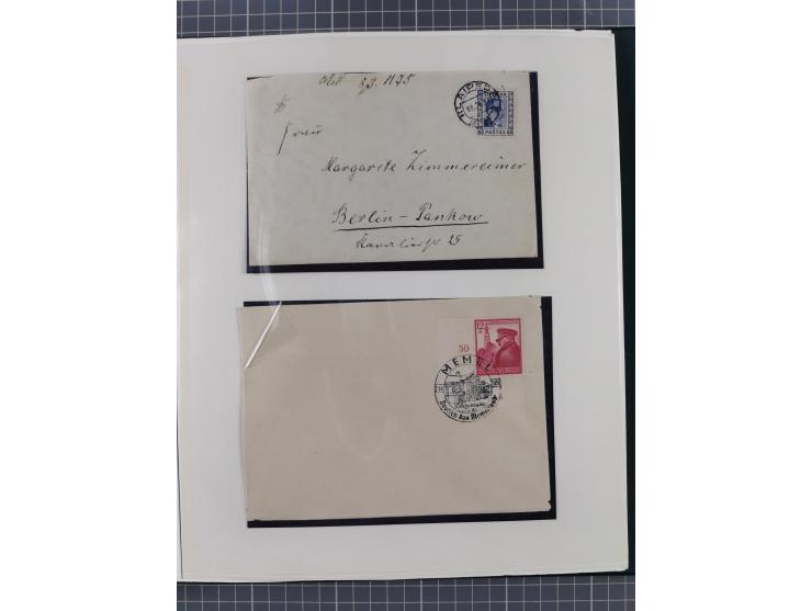 1840/1940 (ca.), reichhaltige gestempelte 3-bändige Sammlung mit Vor- und Nachläufern sowie kleiner Stempelsammlung, vielfach