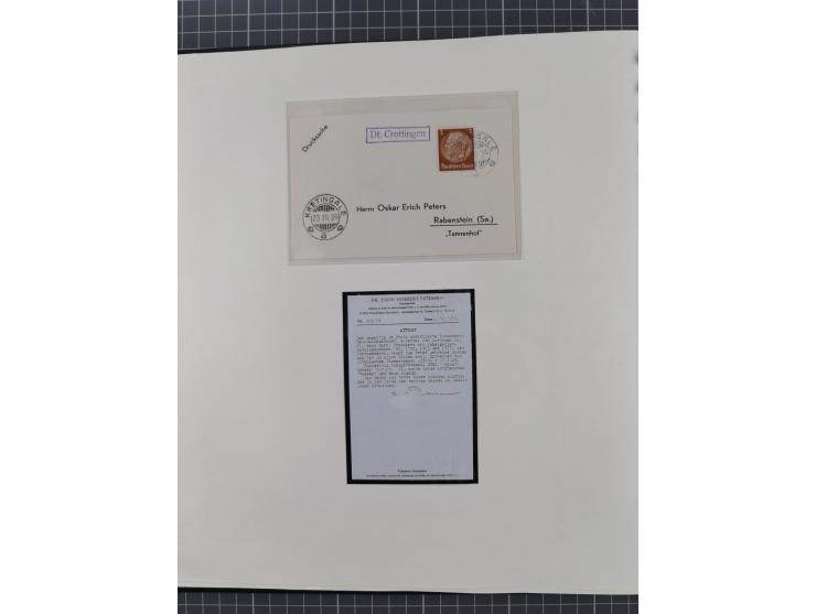 1840/1940 (ca.), reichhaltige gestempelte 3-bändige Sammlung mit Vor- und Nachläufern sowie kleiner Stempelsammlung, vielfach