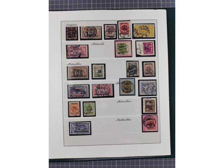 1840/1940 (ca.), reichhaltige gestempelte 3-bändige Sammlung mit Vor- und Nachläufern sowie kleiner Stempelsammlung, vielfach