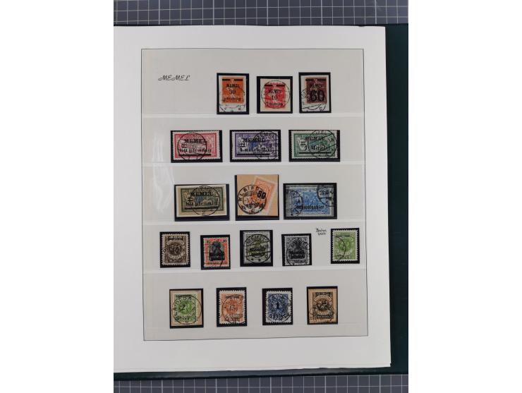 1840/1940 (ca.), reichhaltige gestempelte 3-bändige Sammlung mit Vor- und Nachläufern sowie kleiner Stempelsammlung, vielfach