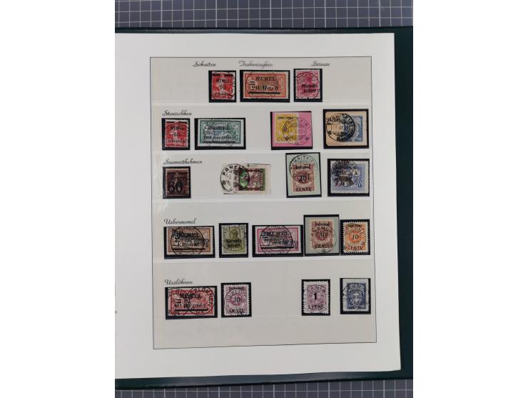 1840/1940 (ca.), reichhaltige gestempelte 3-bändige Sammlung mit Vor- und Nachläufern sowie kleiner Stempelsammlung, vielfach