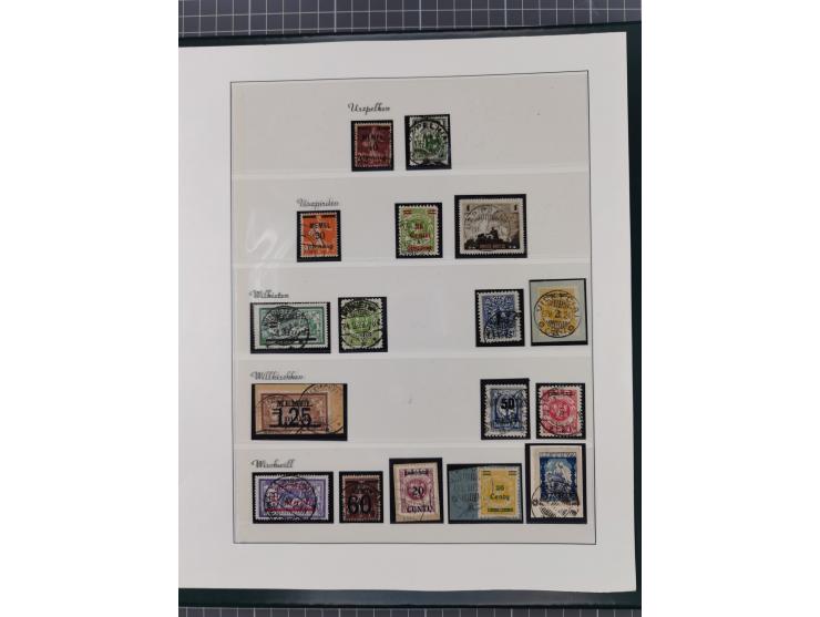 1840/1940 (ca.), reichhaltige gestempelte 3-bändige Sammlung mit Vor- und Nachläufern sowie kleiner Stempelsammlung, vielfach