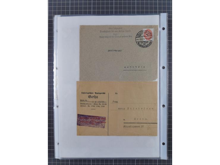 1934/45, ca. 58 Briefe und Karten, dabei 16 mit Propagandastempeln “Wer behauptet, Deutschland sei am Kriege schuld”, “Zu den