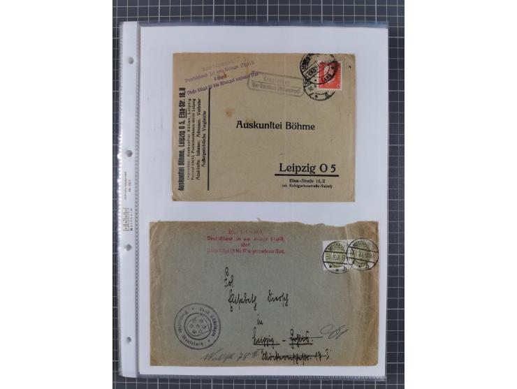 1934/45, ca. 58 Briefe und Karten, dabei 16 mit Propagandastempeln “Wer behauptet, Deutschland sei am Kriege schuld”, “Zu den