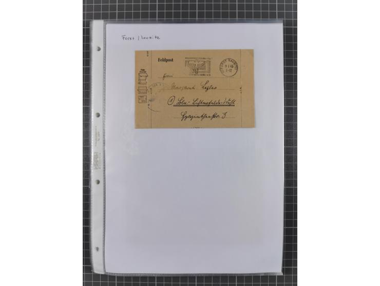 1934/45, ca. 58 Briefe und Karten, dabei 16 mit Propagandastempeln “Wer behauptet, Deutschland sei am Kriege schuld”, “Zu den