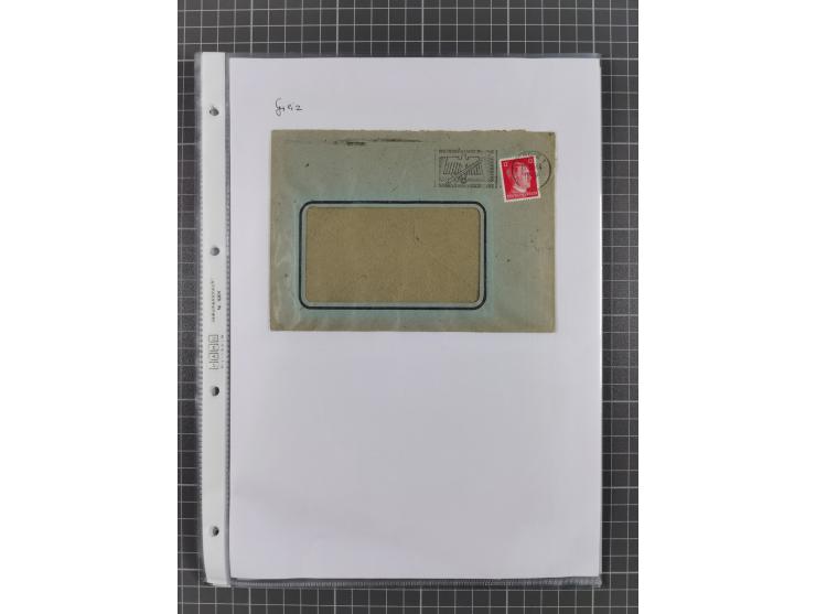 1934/45, ca. 58 Briefe und Karten, dabei 16 mit Propagandastempeln “Wer behauptet, Deutschland sei am Kriege schuld”, “Zu den