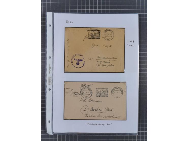 1934/45, ca. 58 Briefe und Karten, dabei 16 mit Propagandastempeln “Wer behauptet, Deutschland sei am Kriege schuld”, “Zu den