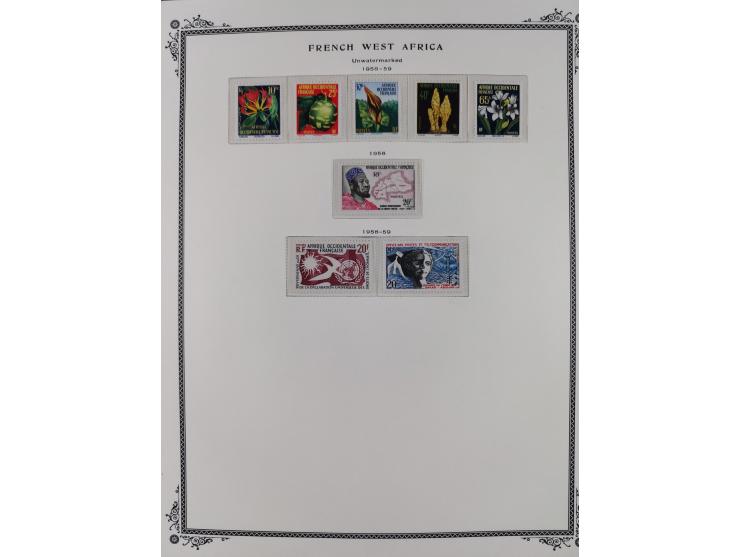 1943/58, Collection on 12 Scott album leaves, mint never hinged, starting uprated and overprinted issues, air mail issues, ma