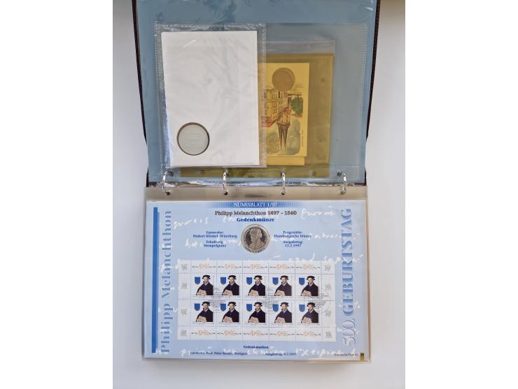 BRD: 1997/2023, Sammlung der Numisblätter von 1/1997 bis 5/2023, dabei Silbermünzen 10 DM (25), 10 € (101), 20 € (38) und 25 