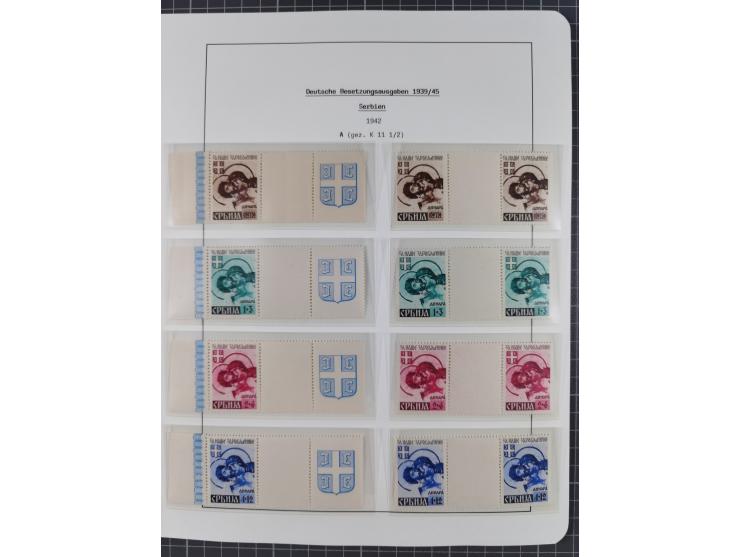 1939/45, postfrische und winzig ungebrauchte/gestempelte Sammlung mit vielen kompletten Gebieten, dabei Böhmen und Mähren mit
