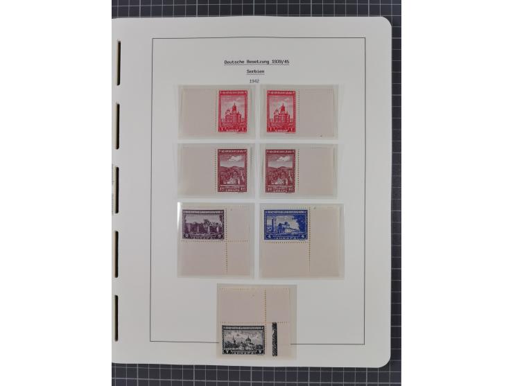 1939/45, postfrische und winzig ungebrauchte/gestempelte Sammlung mit vielen kompletten Gebieten, dabei Böhmen und Mähren mit