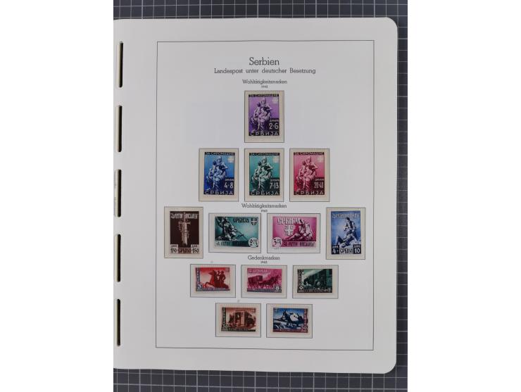 1939/45, postfrische und winzig ungebrauchte/gestempelte Sammlung mit vielen kompletten Gebieten, dabei Böhmen und Mähren mit