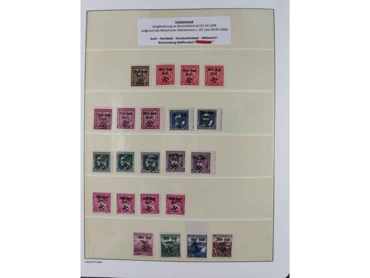 1939/45, postfrische und winzig ungebrauchte/gestempelte Sammlung mit vielen kompletten Gebieten, dabei Böhmen und Mähren mit