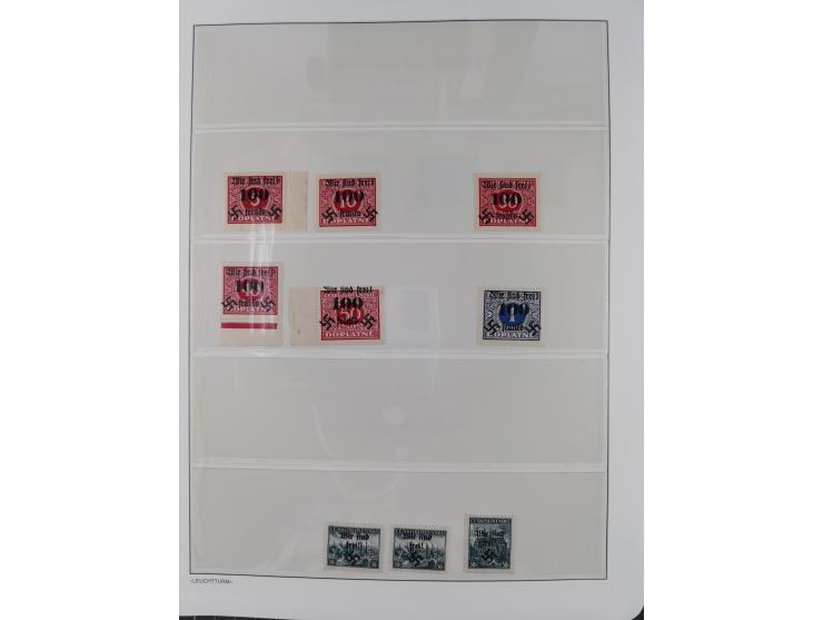 1939/45, postfrische und winzig ungebrauchte/gestempelte Sammlung mit vielen kompletten Gebieten, dabei Böhmen und Mähren mit