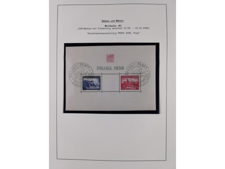 1939/45, postfrische und winzig ungebrauchte/gestempelte Sammlung mit vielen kompletten Gebieten, dabei Böhmen und Mähren mit