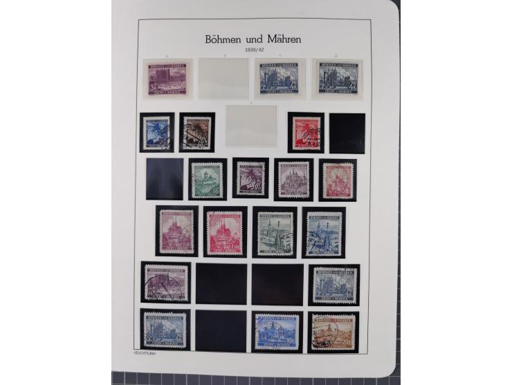 1939/45, postfrische und winzig ungebrauchte/gestempelte Sammlung mit vielen kompletten Gebieten, dabei Böhmen und Mähren mit