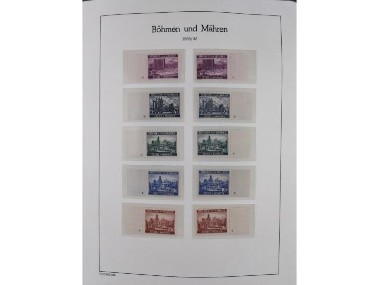 1939/45, postfrische und winzig ungebrauchte/gestempelte Sammlung mit vielen kompletten Gebieten, dabei Böhmen und Mähren mit