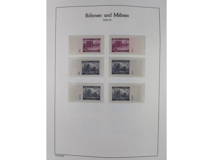 1939/45, postfrische und winzig ungebrauchte/gestempelte Sammlung mit vielen kompletten Gebieten, dabei Böhmen und Mähren mit