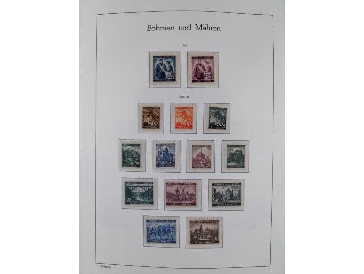 1939/45, postfrische und winzig ungebrauchte/gestempelte Sammlung mit vielen kompletten Gebieten, dabei Böhmen und Mähren mit