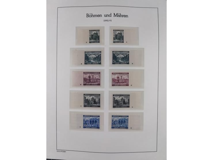 1939/45, postfrische und winzig ungebrauchte/gestempelte Sammlung mit vielen kompletten Gebieten, dabei Böhmen und Mähren mit