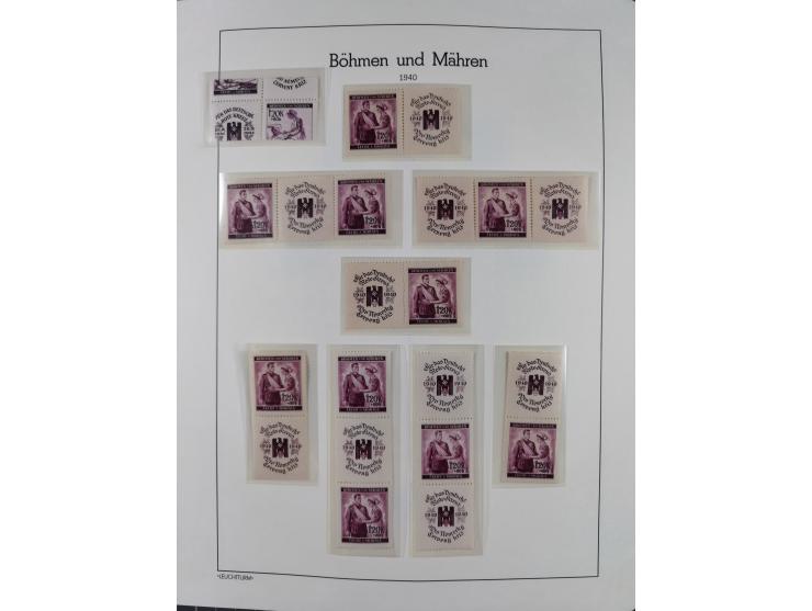 1939/45, postfrische und winzig ungebrauchte/gestempelte Sammlung mit vielen kompletten Gebieten, dabei Böhmen und Mähren mit